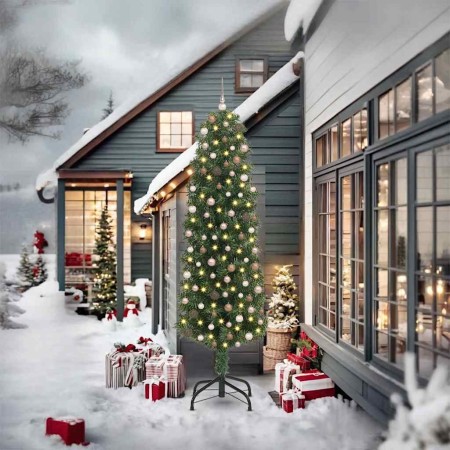Árbol de Navidad artificial Verde 240 cm PVC, Acero y Plástico