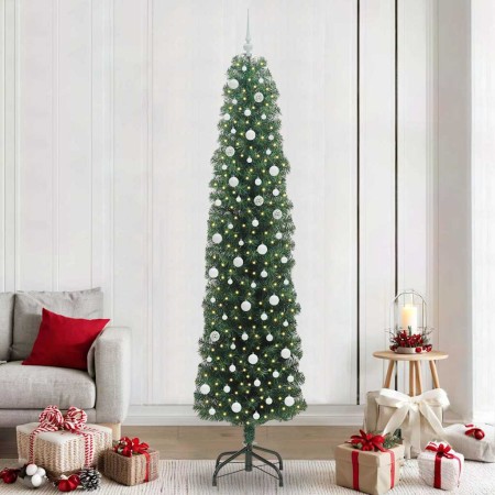 Árbol de Navidad artificial Verde 240 cm PVC, Acero y Plástico