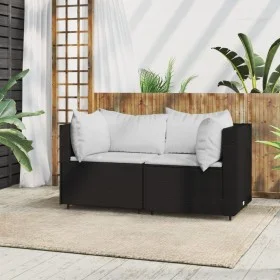 Garden corner sofas with cushions 2 pcs black synthetic rattan by vidaXL, Outdoor sofas - Ref: Foro24-319730, Price: 195,04 €...