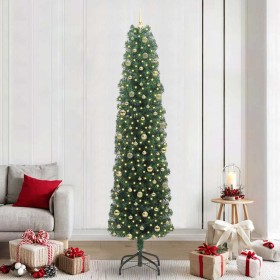 Árbol de Navidad artificial Verde 240 cm PVC, Acero y Plástico
