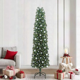 Árbol de Navidad artificial Verde 240 cm PVC, Acero y Plástico