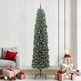 Árbol de Navidad artificial Verde 240 cm PVC, Acero y Plástico