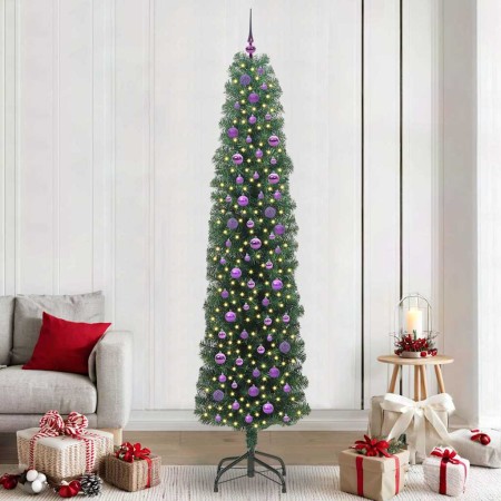Árbol de Navidad artificial Verde 240 cm PVC, Acero y Plástico
