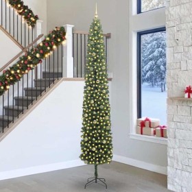 Árbol de Navidad artificial Verde 270 cm PVC, Acero y Plástico