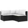 3-piece garden furniture set and black synthetic rattan cushions by vidaXL, Outdoor sofas - Ref: Foro24-319732, Price: 228,24...
