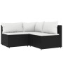 3-teiliges Gartenmöbel-Set und schwarze synthetische Rattankissen von vidaXL, Outdoor-Sofas - Ref: Foro24-319732, Preis: 240,...