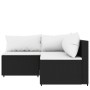 3-piece garden furniture set and black synthetic rattan cushions by vidaXL, Outdoor sofas - Ref: Foro24-319732, Price: 240,56...