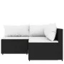 3-piece garden furniture set and black synthetic rattan cushions by vidaXL, Outdoor sofas - Ref: Foro24-319732, Price: 228,24...