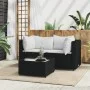 3-teiliges Gartenmöbel-Set und schwarze synthetische Rattankissen von vidaXL, Outdoor-Sofas - Ref: Foro24-319731, Preis: 215,...