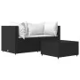 3-teiliges Gartenmöbel-Set und schwarze synthetische Rattankissen von vidaXL, Outdoor-Sofas - Ref: Foro24-319731, Preis: 215,...