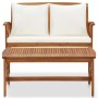 Muebles de jardín 2 piezas con cojines madera maciza de acacia