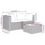 3-teiliges Gartenmöbel-Set und schwarze synthetische Rattankissen von vidaXL, Outdoor-Sofas - Ref: Foro24-319731, Preis: 215,...