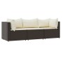 Set muebles de jardín 3 piezas y cojines ratán sintético marrón de vidaXL, Sofás de exterior - Ref: Foro24-319750, Precio: 24...