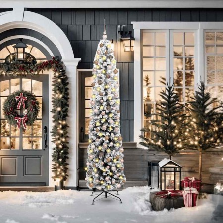 Árbol de Navidad artificial Verde 210 cm PVC, Acero y Plástico