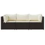 3-teiliges Gartenmöbel-Set und braune Kissen aus synthetischem Rattan von vidaXL, Outdoor-Sofas - Ref: Foro24-319750, Preis: ...