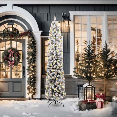 Árbol de Navidad artificial Verde 210 cm PVC, Acero y Plástico