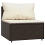 Set muebles de jardín 3 piezas y cojines ratán sintético marrón de vidaXL, Sofás de exterior - Ref: Foro24-319750, Precio: 24...