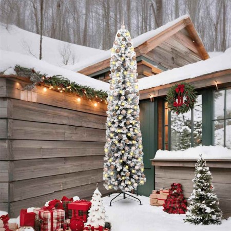 Árbol de Navidad artificial Verde 240 cm PVC, Acero y Plástico