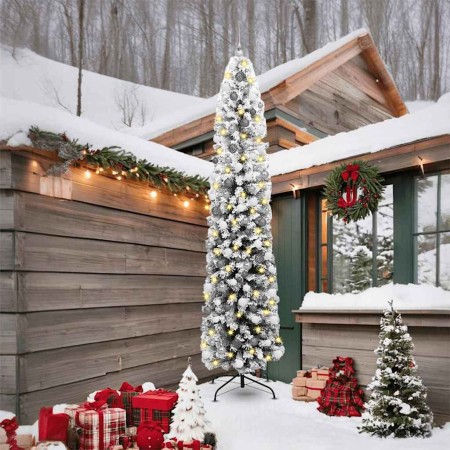 Árbol de Navidad artificial Verde 240 cm PVC, Acero y Plástico en Arboles de navidad | Comprar online en Foro24