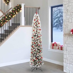 Árbol de Navidad artificial Verde 240 cm PVC, Acero y Plástico