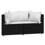 3-piece garden furniture set with black synthetic rattan cushions by vidaXL, Outdoor sofas - Ref: Foro24-319743, Price: 193,6...