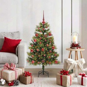 Árbol de Navidad artificial con ramas plegables y conos 120 cm