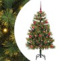 Árbol de Navidad artificial con ramas plegables y conos 120 cm