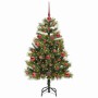 Árbol de Navidad artificial con ramas plegables y conos 120 cm