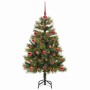Árbol de Navidad artificial con ramas plegables y conos 120 cm