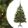 Árbol de Navidad artificial con ramas plegables y conos 120 cm
