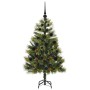 Árbol de Navidad artificial con ramas plegables y conos 120 cm