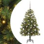 Árbol de Navidad artificial con ramas plegables y conos 120 cm
