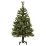 Árbol de Navidad artificial con ramas plegables y conos 120 cm