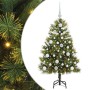Árbol de Navidad artificial con ramas plegables y conos 120 cm