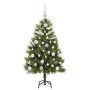 Árbol de Navidad artificial con ramas plegables y conos 120 cm