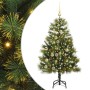 Árbol de Navidad artificial con ramas plegables y conos 120 cm