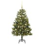 Árbol de Navidad artificial con ramas plegables y conos 120 cm