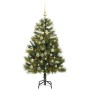 Árbol de Navidad artificial con ramas plegables y conos 120 cm