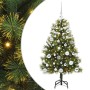 Árbol de Navidad artificial con ramas plegables y conos 120 cm