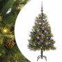 Árbol de Navidad artificial con ramas plegables y conos 120 cm