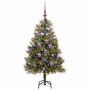 Árbol de Navidad artificial con ramas plegables y conos 120 cm