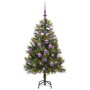 Árbol de Navidad artificial con ramas plegables y conos 120 cm