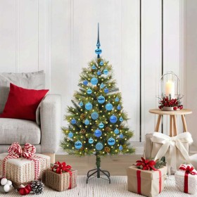 Árbol de Navidad artificial con ramas plegables y conos 120 cm