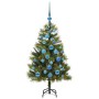 Árbol de Navidad artificial con ramas plegables y conos 120 cm