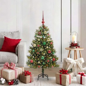 Árbol de Navidad artificial con ramas plegables y conos 120 cm