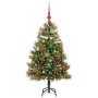 Árbol de Navidad artificial con ramas plegables y conos 120 cm