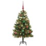 Árbol de Navidad artificial con ramas plegables y conos 120 cm