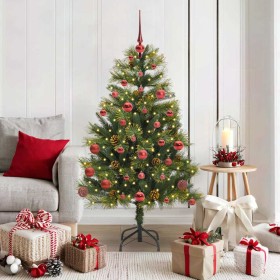 Árbol de Navidad artificial con ramas plegables y conos 150 cm