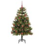 Árbol de Navidad artificial con ramas plegables y conos 150 cm