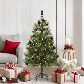 Árbol de Navidad artificial con ramas plegables y conos 150 cm